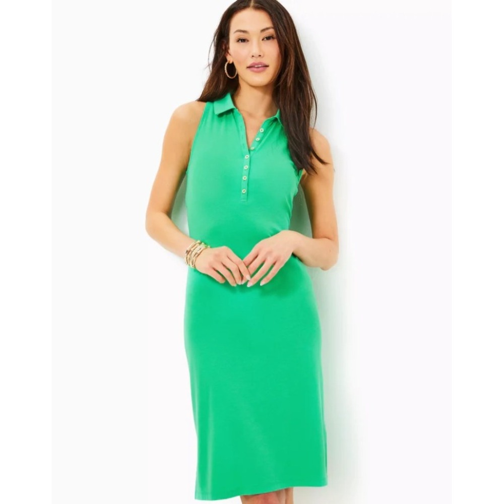 Lilly Pulitzer Reema Sleeveless Polo Dress Spearmint Green‎ Knit Women's Medium